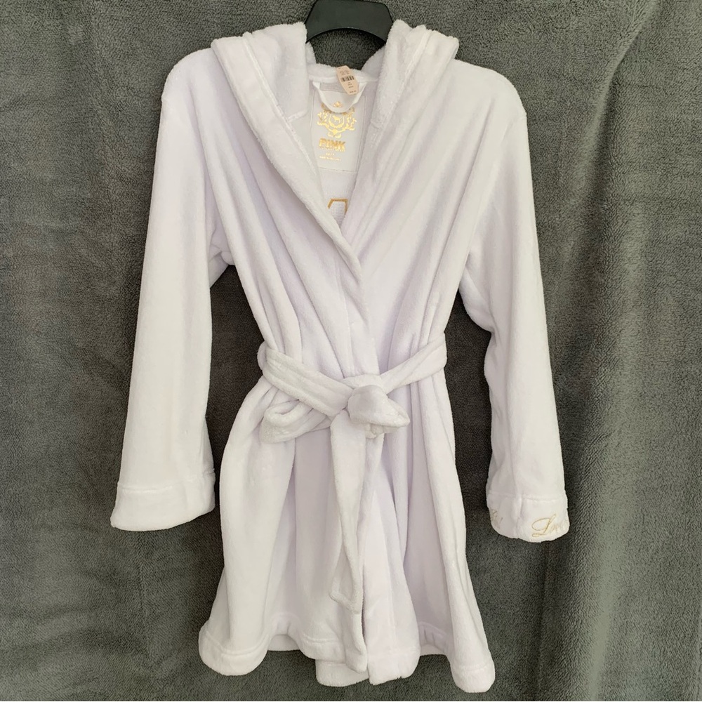 Victoria’s Secret PINK Rock Royalty plush soft Embroidered Bath Robe - Picture 2 of 16